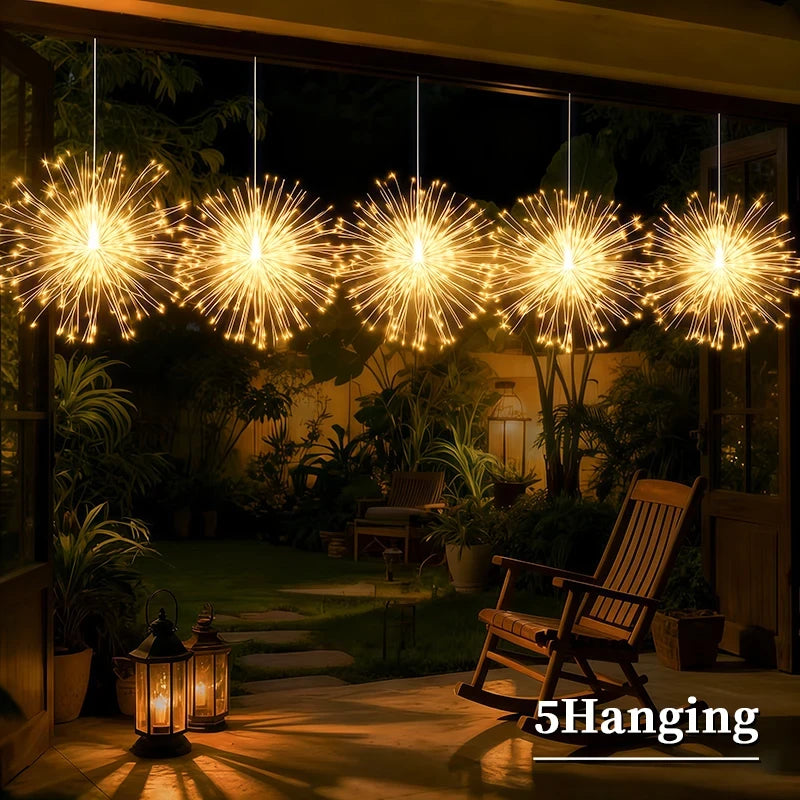 Hanging Solar Firework Lights